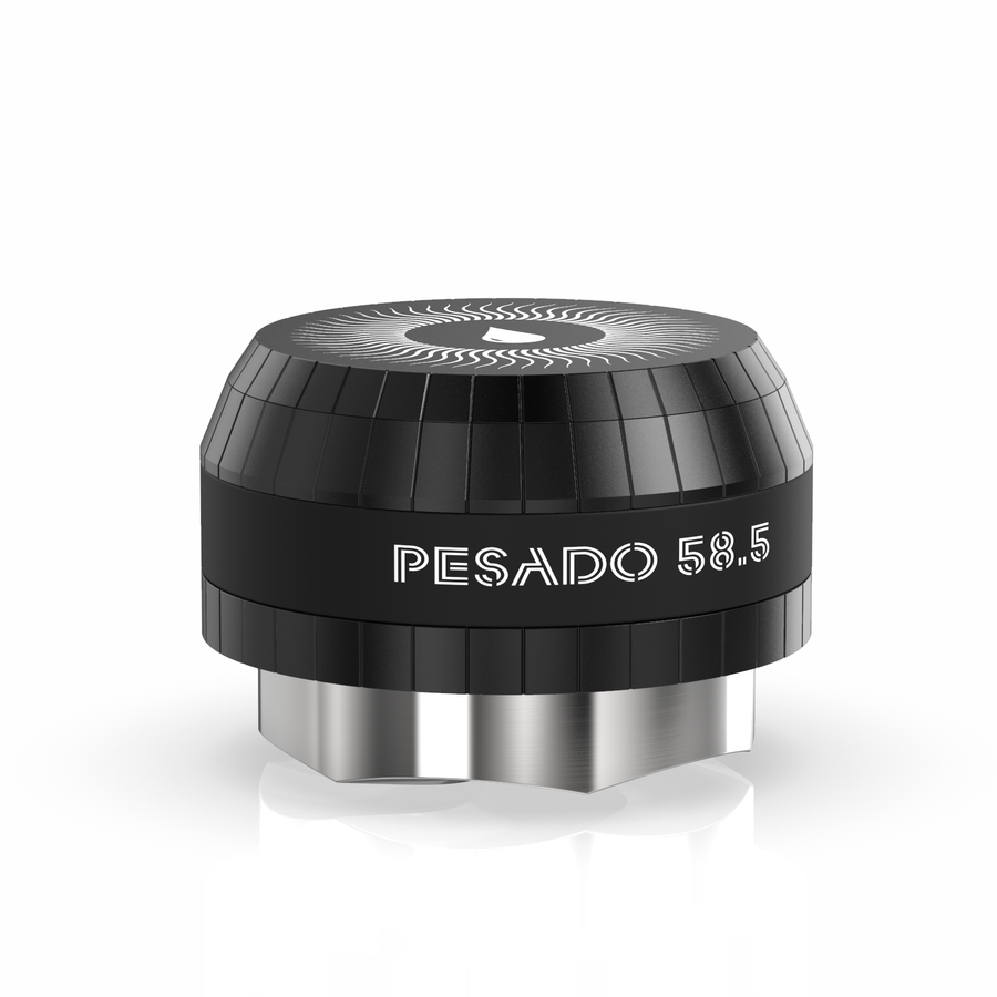 Pesado Impact-Gravity Distributor 58.5mm, black, angled view showing 6-blade design