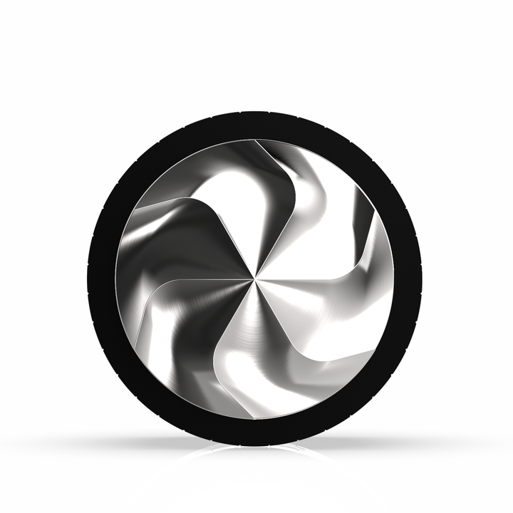 Pesado Impact-Gravity Distributor 58.5mm, black, top view of blades